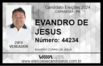 Candidato EVANDRO DE JESUS 2024 - CAPANEMA - Eleições