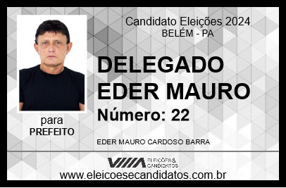 Candidato DELEGADO EDER MAURO 2024 - BELÉM - Eleições