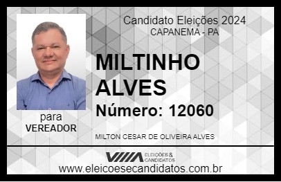 Candidato MILTINHO ALVES 2024 - CAPANEMA - Eleições