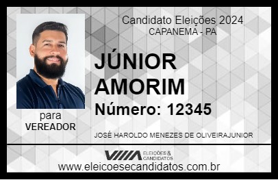 Candidato JÚNIOR AMORIM 2024 - CAPANEMA - Eleições