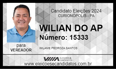 Candidato WILIAN DO AP 2024 - CURIONÓPOLIS - Eleições