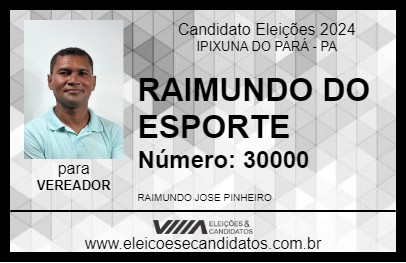 Candidato RAIMUNDO DO ESPORTE 2024 - IPIXUNA DO PARÁ - Eleições