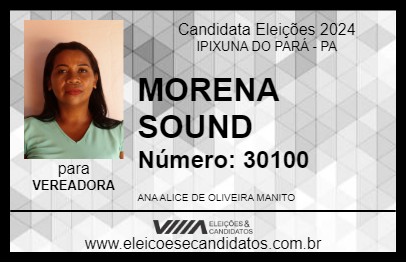 Candidato MORENA SOUND 2024 - IPIXUNA DO PARÁ - Eleições