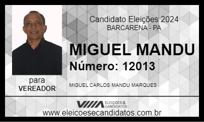 Candidato MIGUEL MANDU 2024 - BARCARENA - Eleições