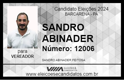 Candidato SANDRO ABINADER 2024 - BARCARENA - Eleições