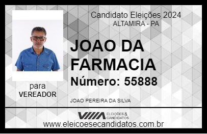 Candidato JOAO DA FARMACIA 2024 - ALTAMIRA - Eleições