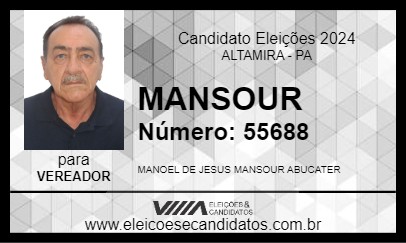 Candidato MANSOUR 2024 - ALTAMIRA - Eleições