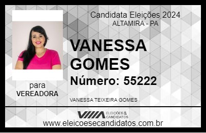 Candidato VANESSA GOMES 2024 - ALTAMIRA - Eleições