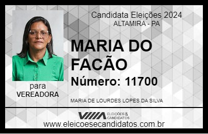 Candidato MARIA DO FACÃO 2024 - ALTAMIRA - Eleições