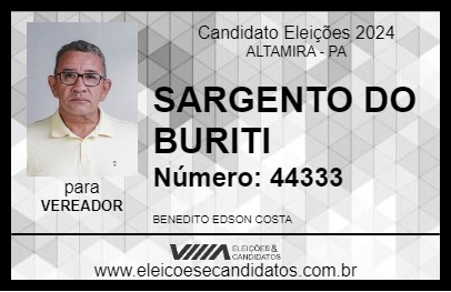 Candidato SARGENTO DO BURITI 2024 - ALTAMIRA - Eleições