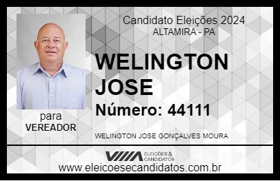 Candidato WELINGTON JOSE 2024 - ALTAMIRA - Eleições