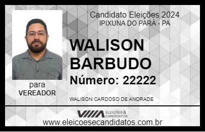 Candidato WALISON BARBUDO 2024 - IPIXUNA DO PARÁ - Eleições