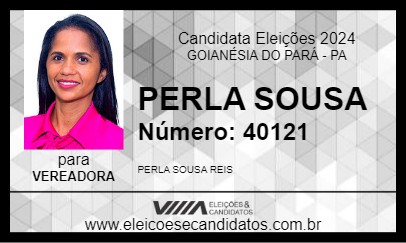 Candidato PERLA SOUSA 2024 - GOIANÉSIA DO PARÁ - Eleições