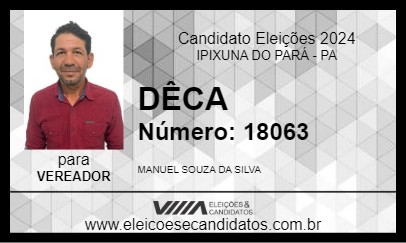 Candidato DÊCA 2024 - IPIXUNA DO PARÁ - Eleições