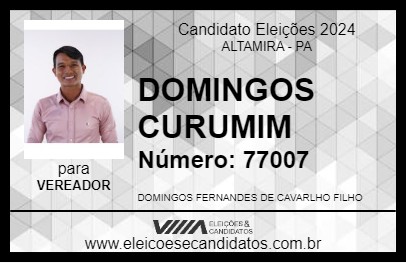 Candidato DOMINGOS CURUMIM 2024 - ALTAMIRA - Eleições