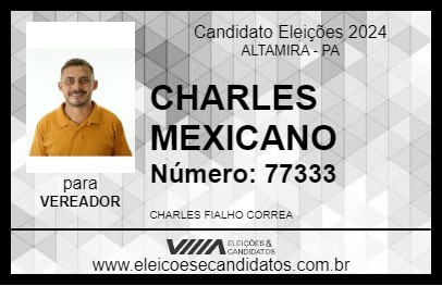 Candidato CHARLES MEXICANO 2024 - ALTAMIRA - Eleições