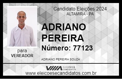 Candidato ADRIANO PEREIRA 2024 - ALTAMIRA - Eleições