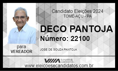 Candidato DECO PANTOJA 2024 - TOMÉ-AÇU - Eleições