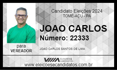 Candidato JOAO CARLOS 2024 - TOMÉ-AÇU - Eleições