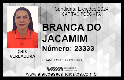 Candidato BRANCA DO JACAMIM 2024 - CAPITÃO POÇO - Eleições