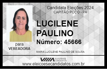 Candidato LUCILENE PAULINO 2024 - CAPITÃO POÇO - Eleições