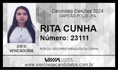 Candidato RITA CUNHA 2024 - CAPITÃO POÇO - Eleições