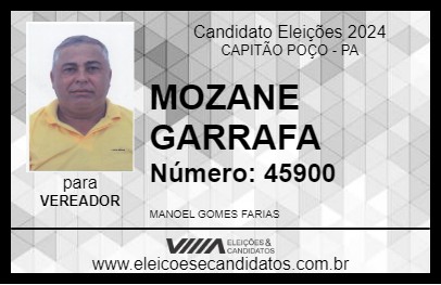 Candidato MOZANE GARRAFA 2024 - CAPITÃO POÇO - Eleições