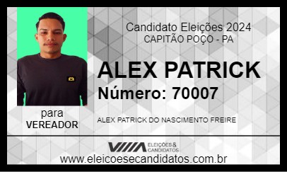 Candidato ALEX PATRICK 2024 - CAPITÃO POÇO - Eleições