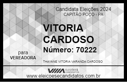 Candidato VITÓRIA CARDOSO 2024 - CAPITÃO POÇO - Eleições