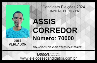 Candidato ASSIS CORREDOR 2024 - CAPITÃO POÇO - Eleições