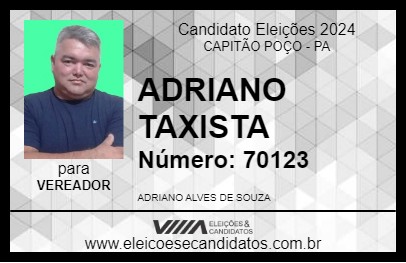 Candidato ADRIANO TAXISTA 2024 - CAPITÃO POÇO - Eleições