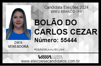 Candidato BOLÃO DO CARLOS CEZAR 2024 - BREU BRANCO - Eleições