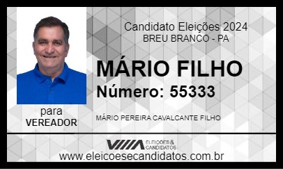 Candidato MÁRIO FILHO 2024 - BREU BRANCO - Eleições