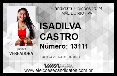 Candidato ISADILVA CASTRO 2024 - MÃE DO RIO - Eleições