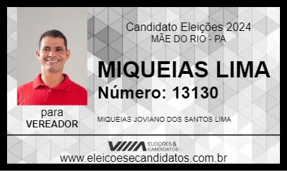 Candidato MIQUEIAS LIMA 2024 - MÃE DO RIO - Eleições