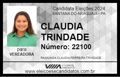 Candidato CLAUDIA TRINDADE 2024 - SANTANA DO ARAGUAIA - Eleições