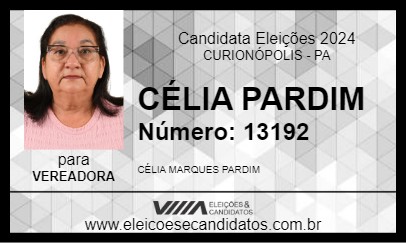 Candidato CÉLIA PARDIM 2024 - CURIONÓPOLIS - Eleições