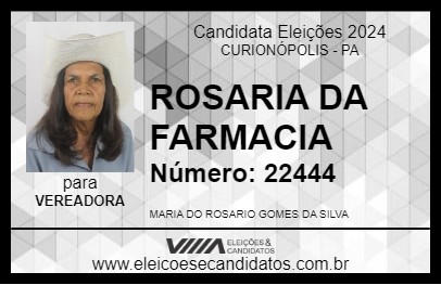 Candidato ROSARIA DA FARMACIA 2024 - CURIONÓPOLIS - Eleições