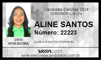 Candidato ALINE SANTOS 2024 - CURIONÓPOLIS - Eleições