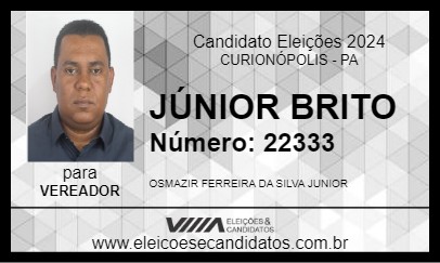 Candidato JÚNIOR BRITO 2024 - CURIONÓPOLIS - Eleições