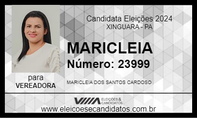 Candidato MARICLEIA 2024 - XINGUARA - Eleições