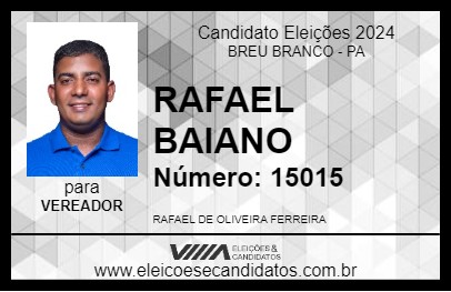 Candidato RAFAEL OLIVEIRA 2024 - BREU BRANCO - Eleições