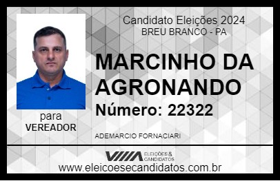 Candidato MARCIN DA AGRONANDO 2024 - BREU BRANCO - Eleições