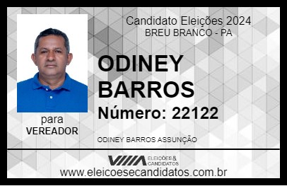 Candidato ODINEY BARROS 2024 - BREU BRANCO - Eleições