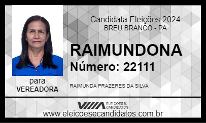 Candidato RAIMUNDONA 2024 - BREU BRANCO - Eleições