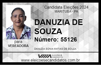 Candidato DANUZIA DE SOUZA 2024 - MARITUBA - Eleições