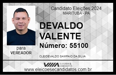 Candidato DEVALDO VALENTE 2024 - MARITUBA - Eleições