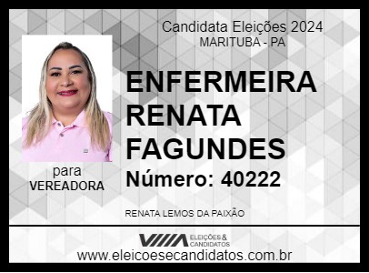 Candidato ENFERMEIRA RENATA FAGUNDES 2024 - MARITUBA - Eleições