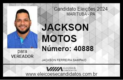 Candidato JACKSON MOTOS 2024 - MARITUBA - Eleições