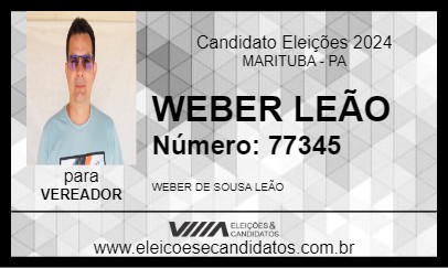 Candidato WEBER LEÃO 2024 - MARITUBA - Eleições